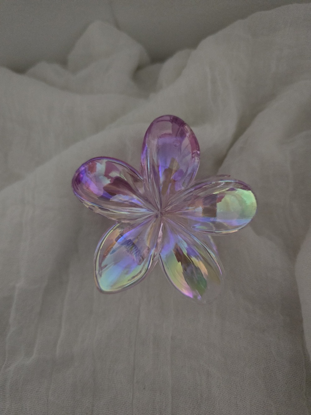 Iridescent Plumeria Flower Hair Claw Clip